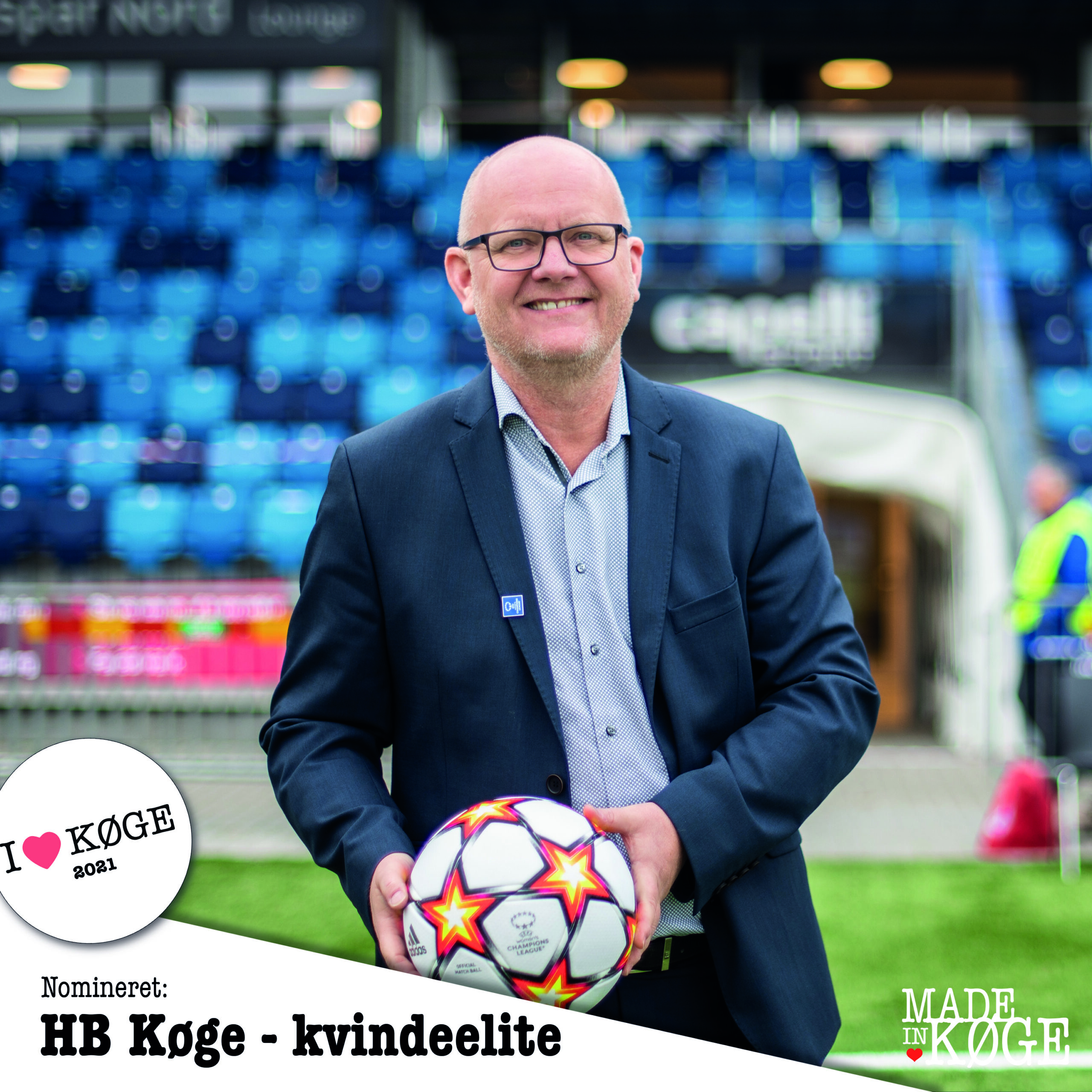 Rud, HB Køge, MedGrafik Billede af Per Rud på Køge stadion